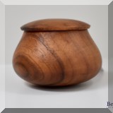 D14. Larry DeLuz signed koa wood bowl with lid. 